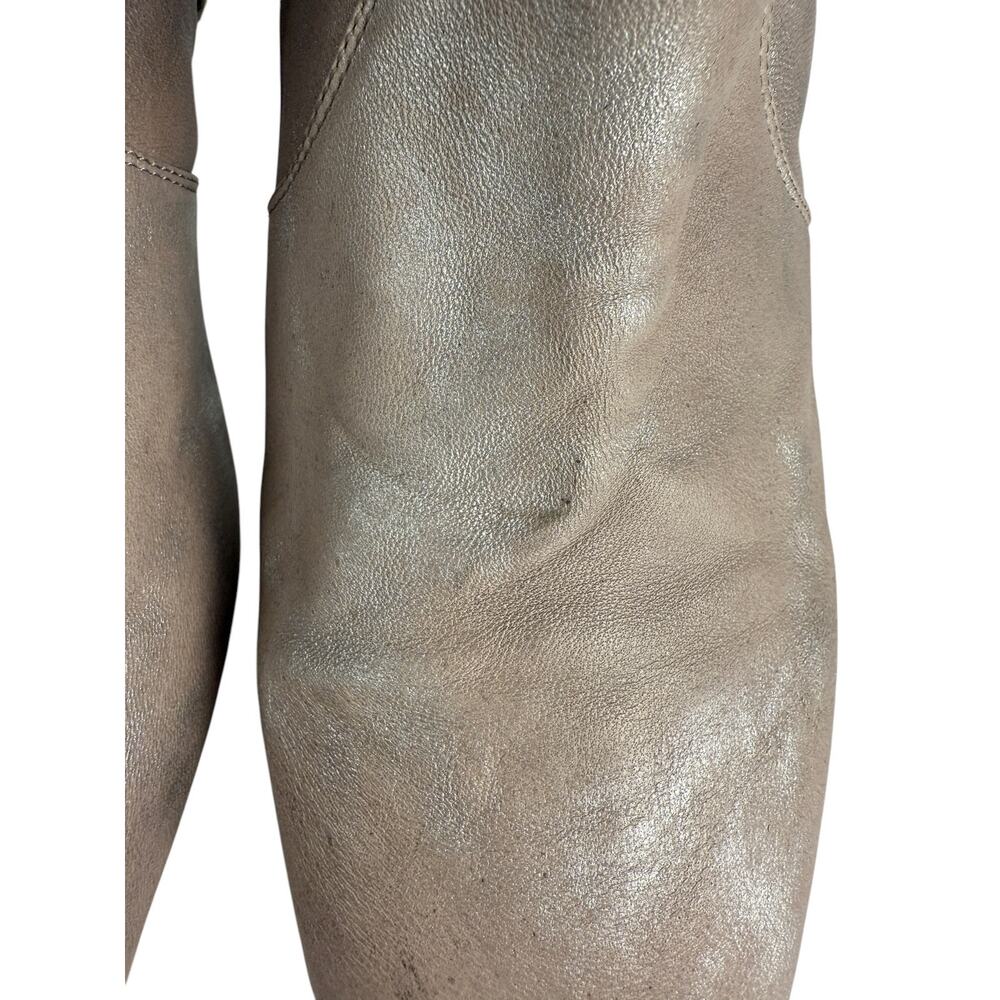 GOLO DEXI Women's Sz 10 Taupe and Silver Brushed Leather Ankle Boots NWOB - Picture 3 of 13